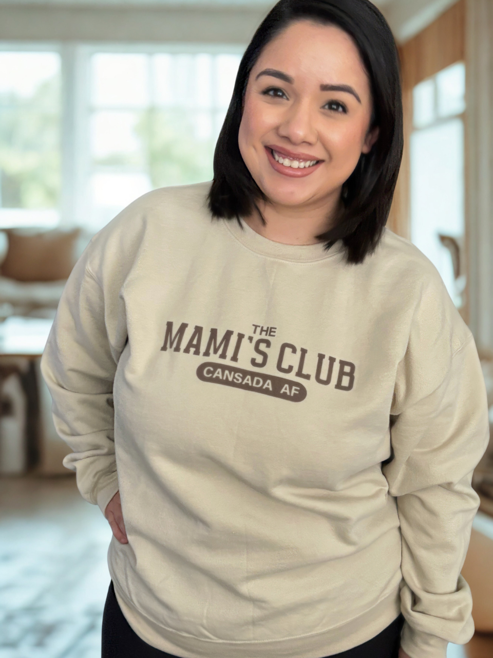 The Mami's Club (Cansada AF) Sweatshirt- Sand