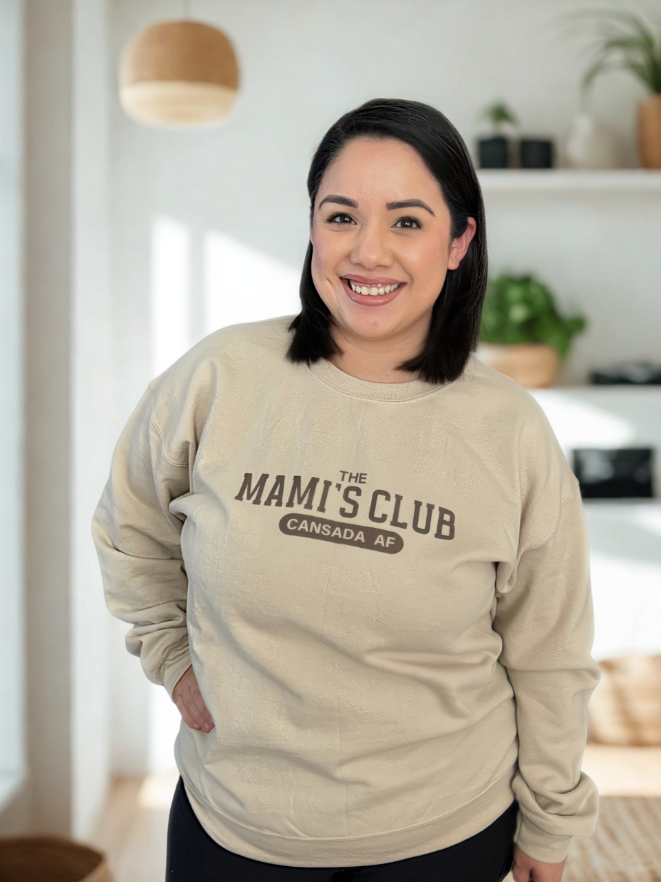 The Mami's Club (Cansada AF) Sweatshirt- Sand
