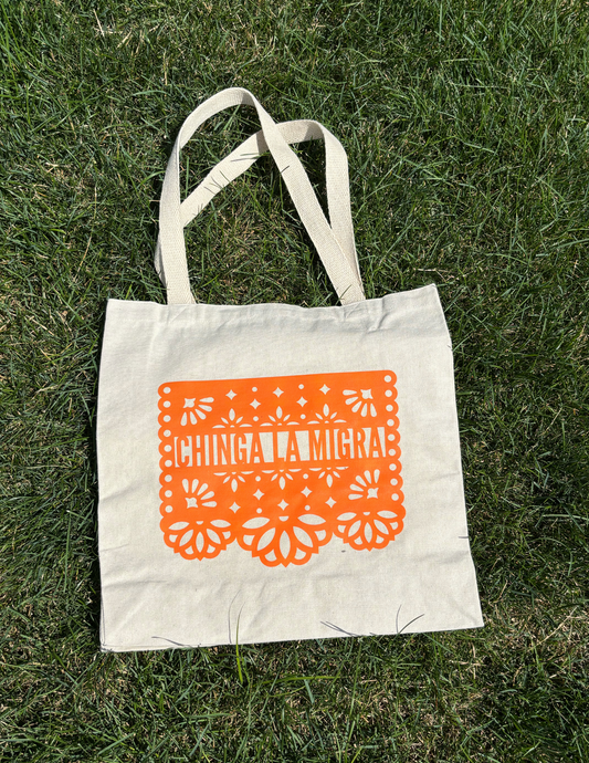 Chinga La Migra Papel Picado Tote Bag