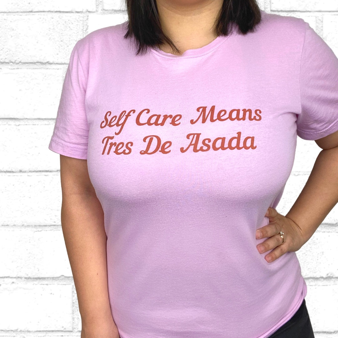 Self Care Means Tres De Asada T-Shirt Lilac